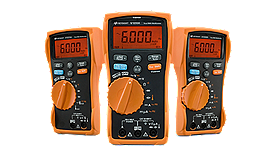 Three different keysight U1230 series multimeters